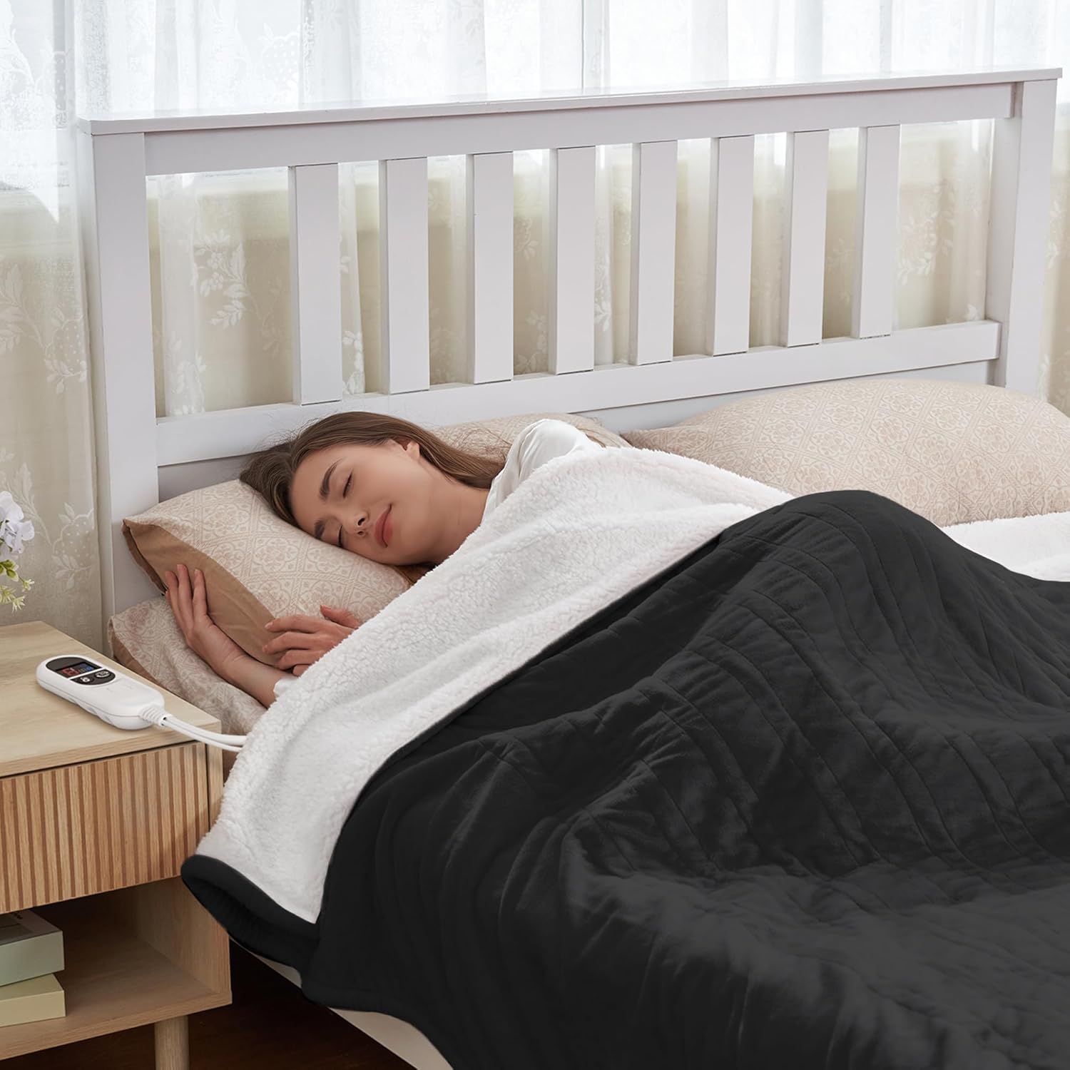 Nexaro full size heated blanket electric throw front view