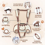Atiansen Yorkie shoulder carrier bag highlighting the compact bear pocket accent and secure structural base.
