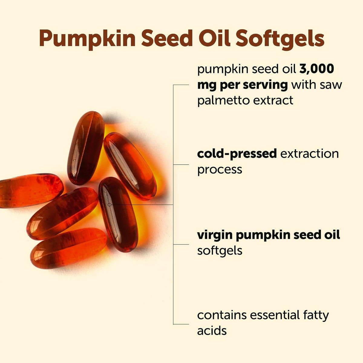 Cold pressed virgin oil softgels supplement closeup