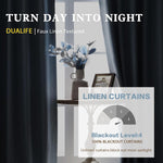 DUALIFE 63 inch blackout drapes showing back tab hanging style