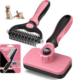Professional 3PCS Self Cleaning Slicker Brush & Pet Grooming Rake & Flea Comb for Dogs,Cats and Horses | Double-Sided Dematting Comb & Skin Friendly Deshedding Grooming Tool | Pet Supplies (Blue) - Image 14