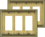 6 Pack Single Decorator Switch Covers Wall Plate, Antique Brass Decorative Rocker Switch Plates Outlet Covers for Receptacle, GFCI Outlet, Dimmer - Classic Style, 1 Gang Decorator - Image 11