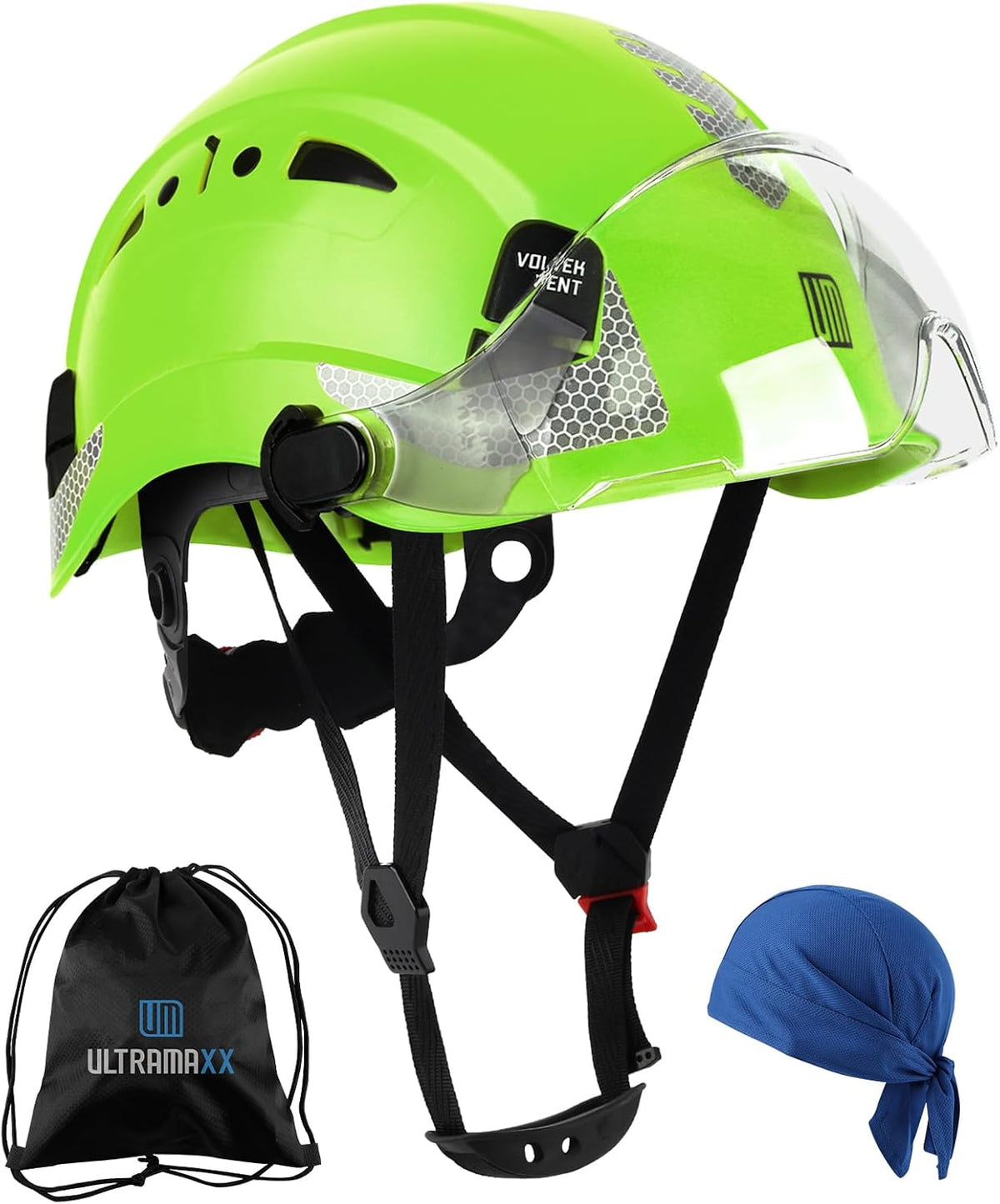 UM ULTRAMAXX Safety Helmet Hard Hat with Visor, Lightweight Vented Work Helmet, 6-Point Adjustable Ratchet Suspension Hardhat for Industrial and Construction - Image 13