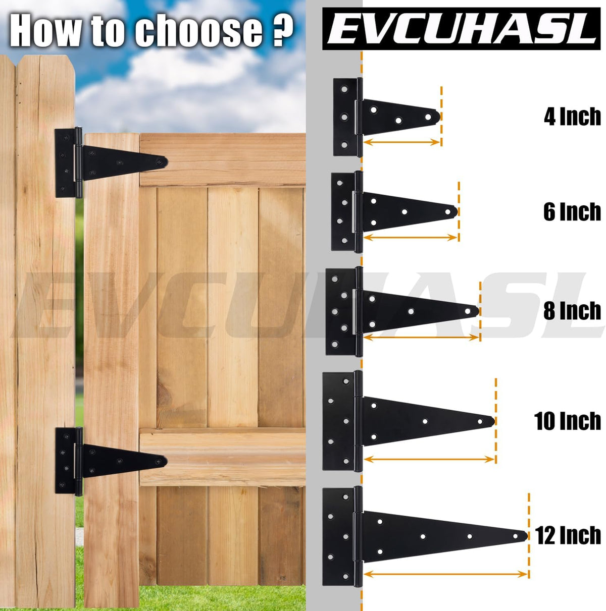 EVCUHASL 4 inch gate hinges with screws