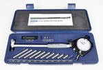 Complete 2 to 6 inch range bore gage kit laid out in case