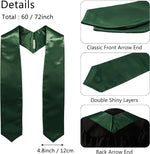 Close up of arrow pointed front end of the satin graduation sash.