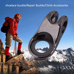 Alloy single hole safety shoelace hardware close up