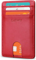 Buffway Mens Slim Wallet, Minimalist Thin Front Pocket Leather Credit Card Holder with RFID Blocking for Work Travel - Image 9