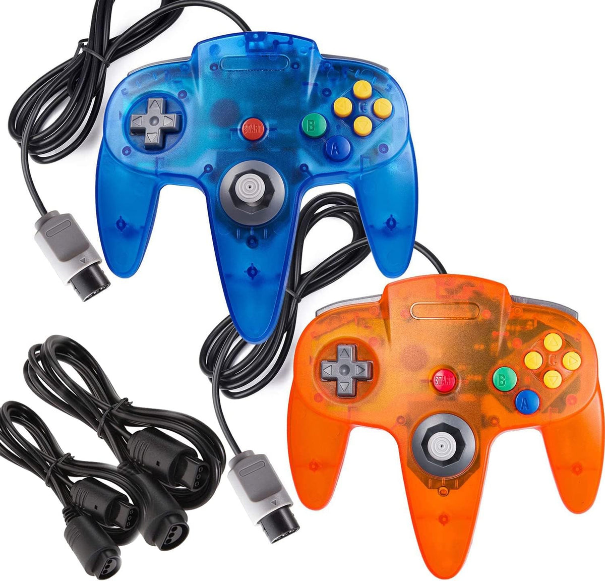 miadore 2-Pack Wired Classic 64 Controller Bundle with 2 Extension Cords [1.8m/6ft ] Compatible with N64 Video Game Console (Clear Orange and Green) - Image 10