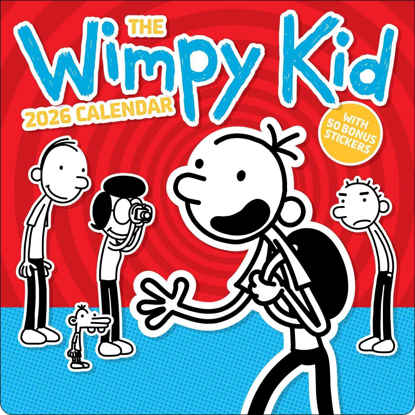 Wimpy Kid 2026 Wall Calendar with 50 Bonus Stickers - Image 1