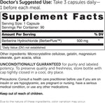 Dr. Whitaker Clinical Grade Berberine capsule size and supplement facts