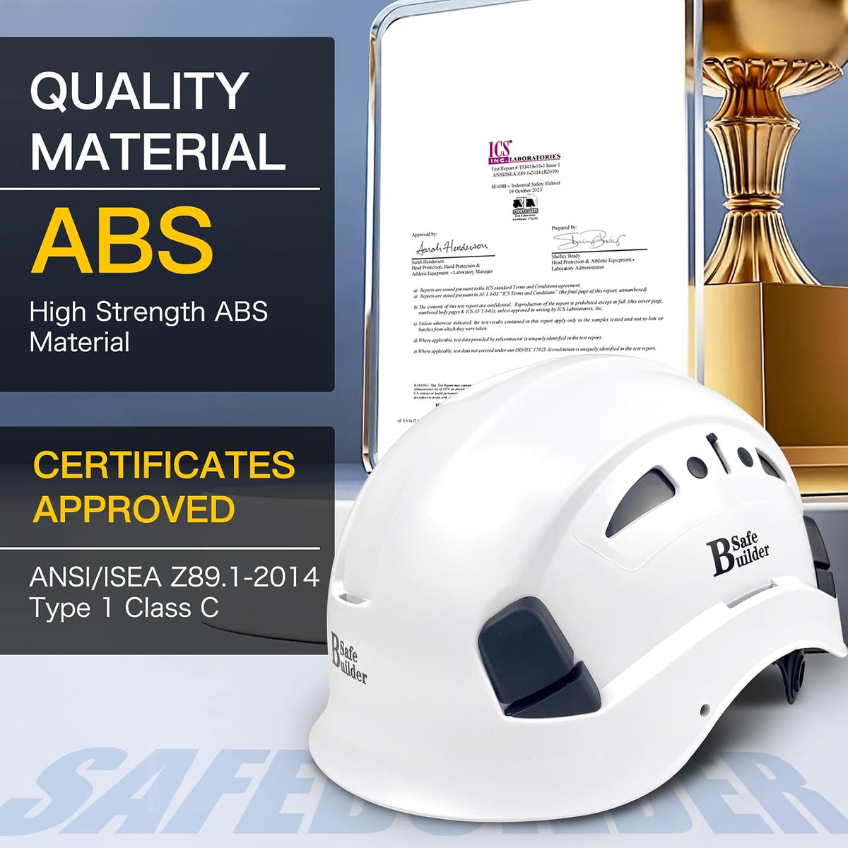 Safebuilder industrial work helmet angled display