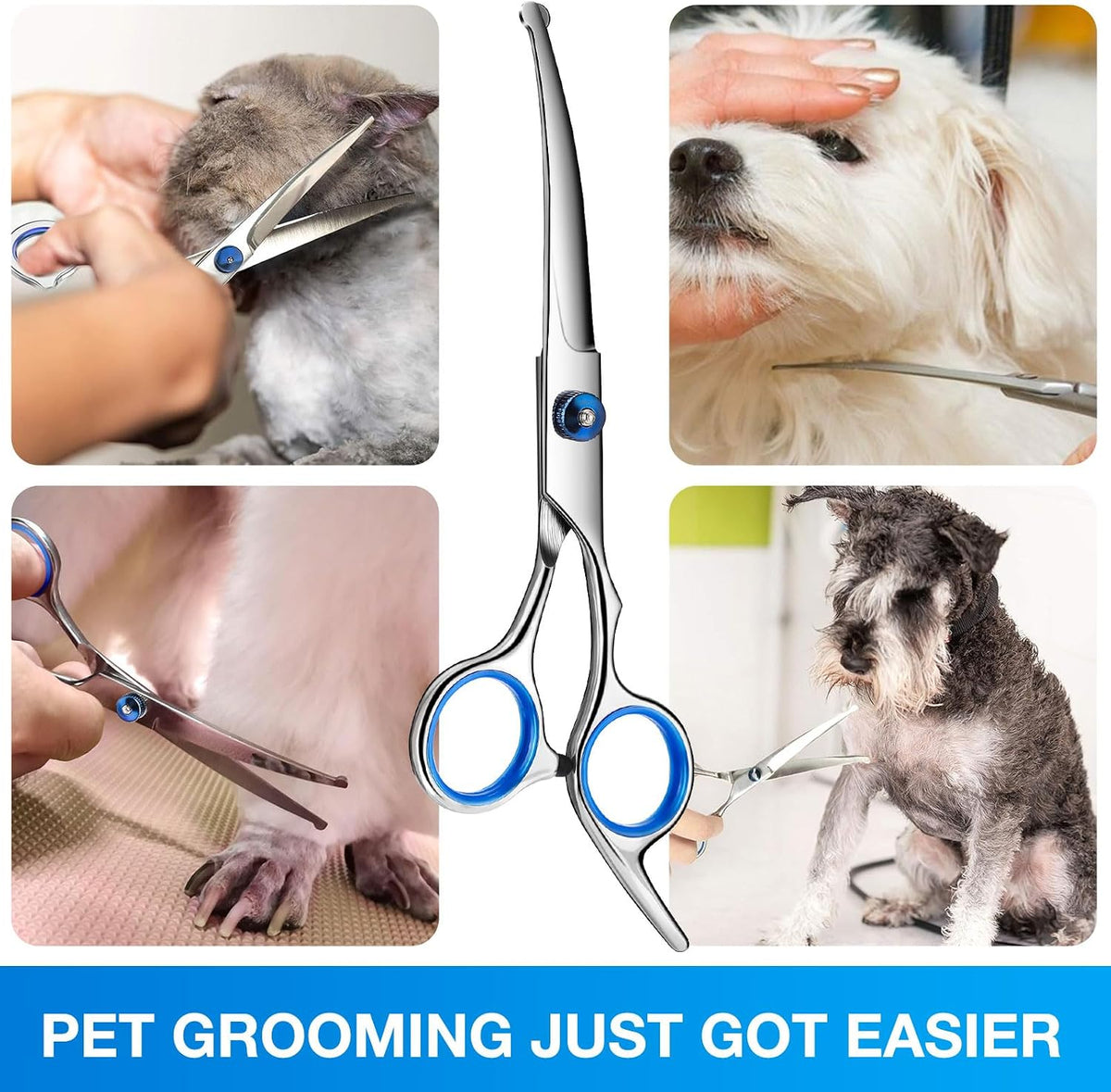 Goritz dog hair cutting scissors set premium rust resistant packaging view