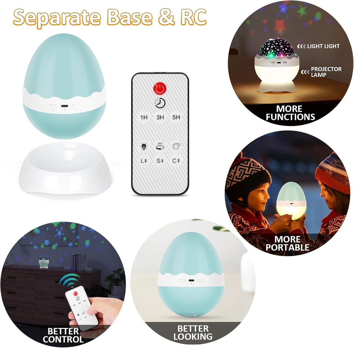 Artidoo bedroom projection lamp demonstrating 360 degree rotation