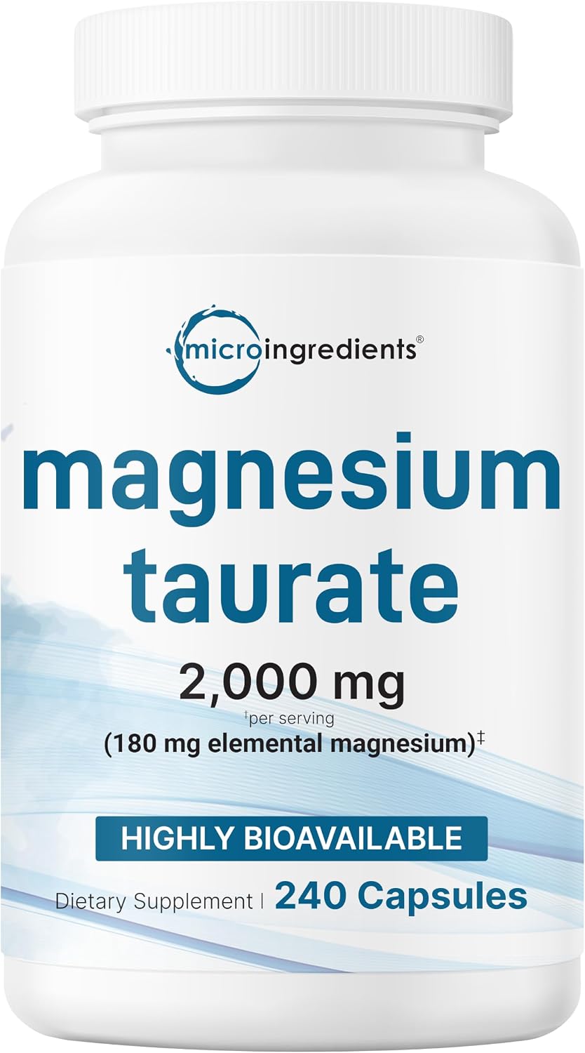 Nutricost Magnesium Taurate 2000mg 240 Capsules front view bottle