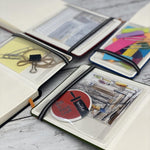 Speedball sketchbook back cover storage pocket