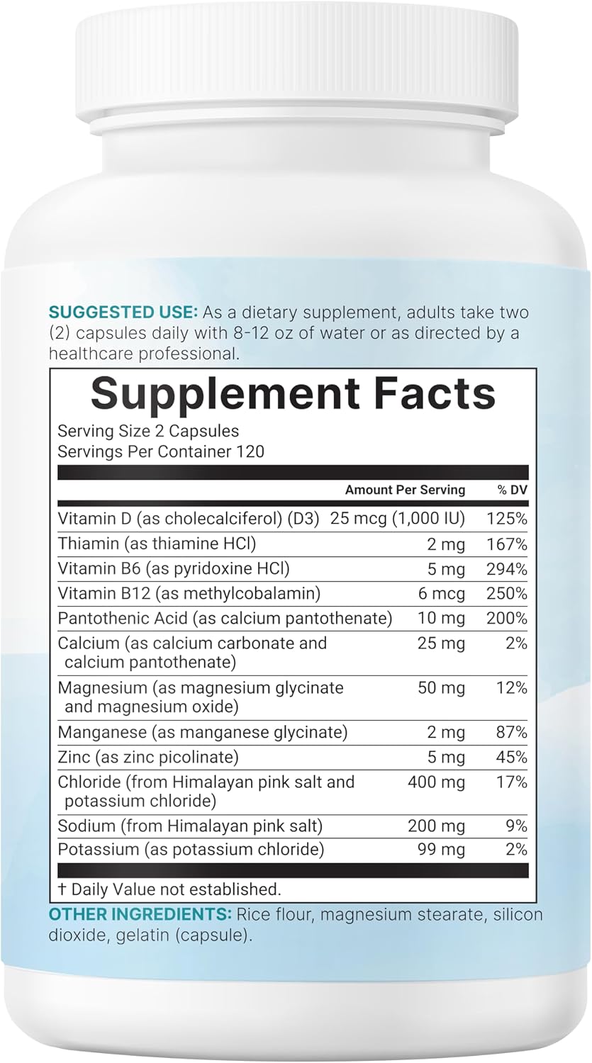Micro Ingredients Advanced Electrolyte Complex 240 count bottle side view