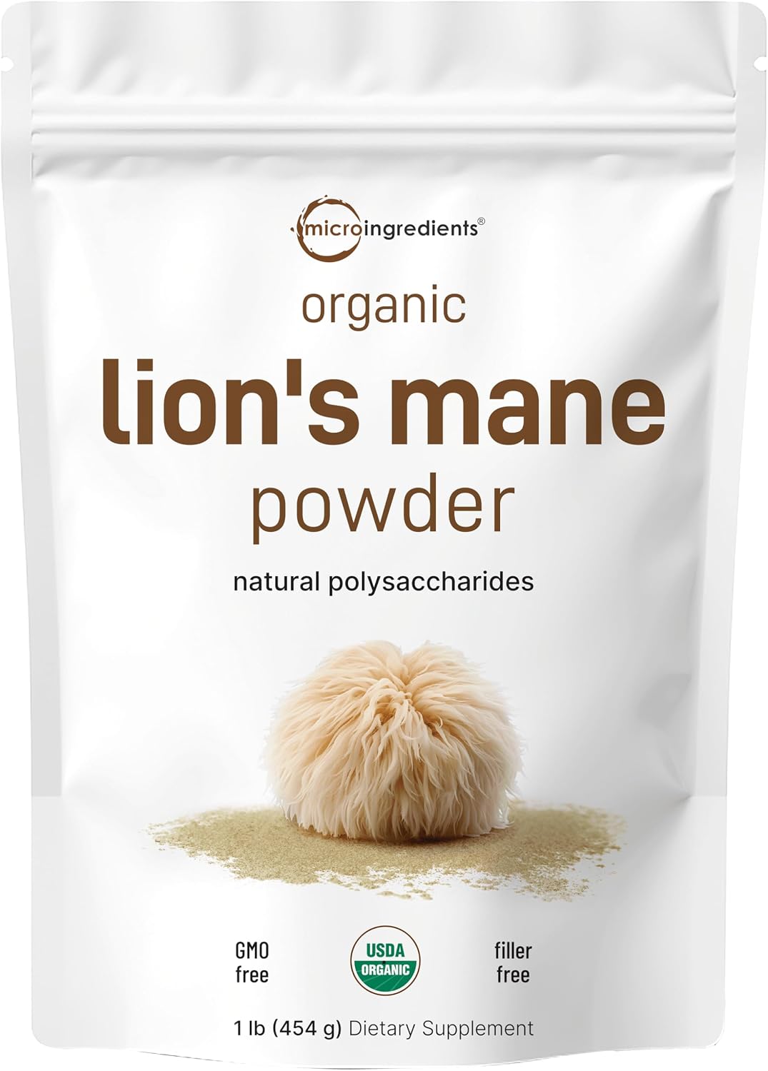 Micro Ingredients organic lions mane mushroom powder certified organic seal
