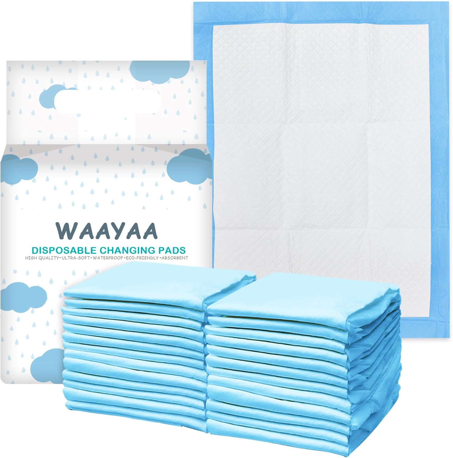 Xigga disposable diaper changing pad front view blue packaging