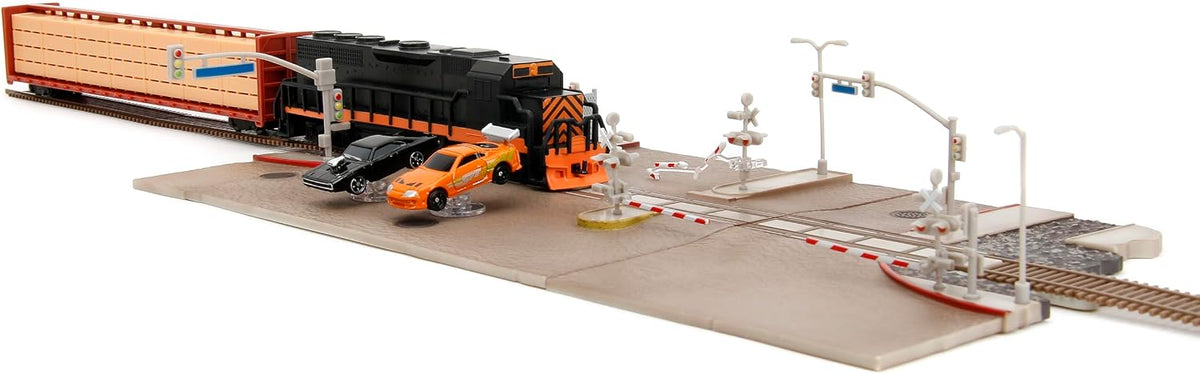 Jada Fast And Furious Train Nano Scene front view diorama collectible