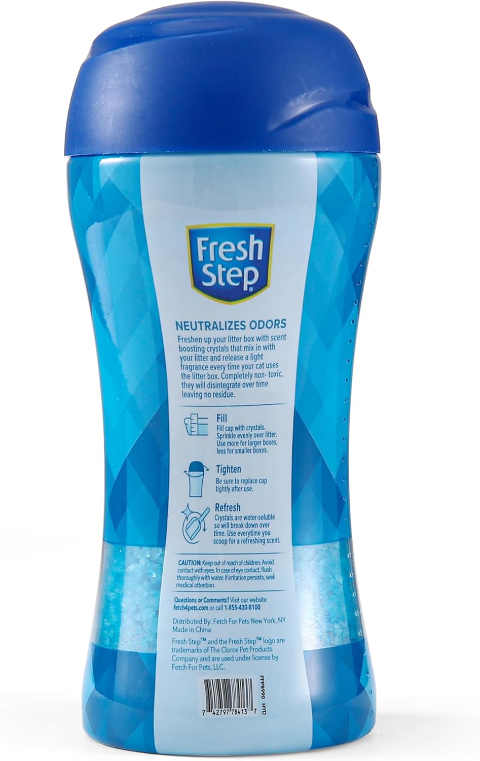 Fresh Step non toxic pet friendly litter box odor neutralizing crystals close up