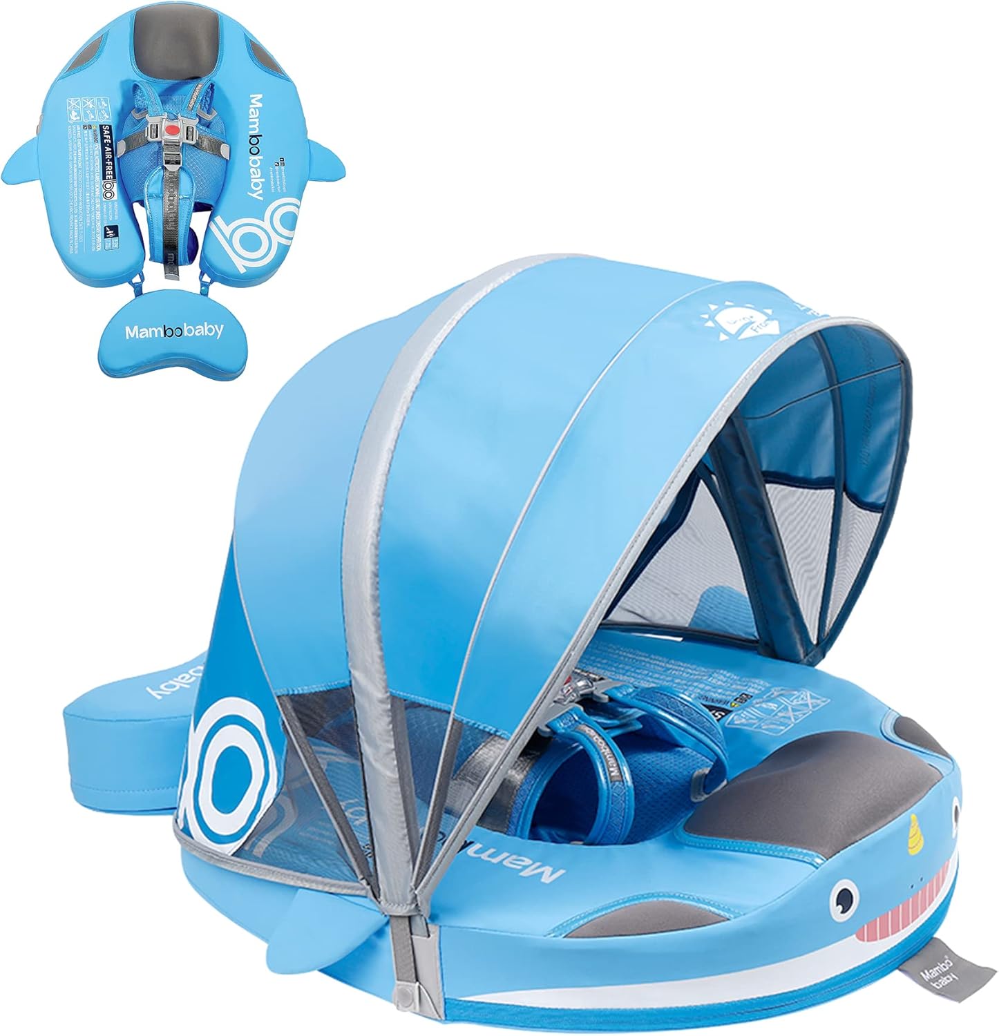 Luckclubtojoy Mambobaby Narwhal Blue baby float front view