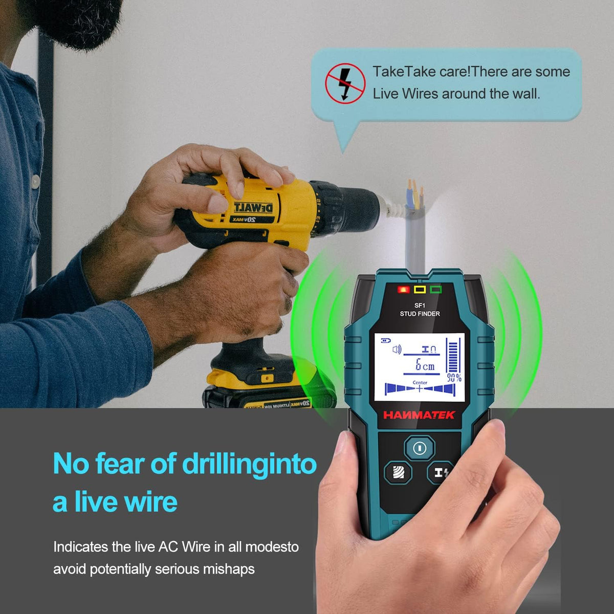 HANMATEK electronic stud finder ergonomic grip design
