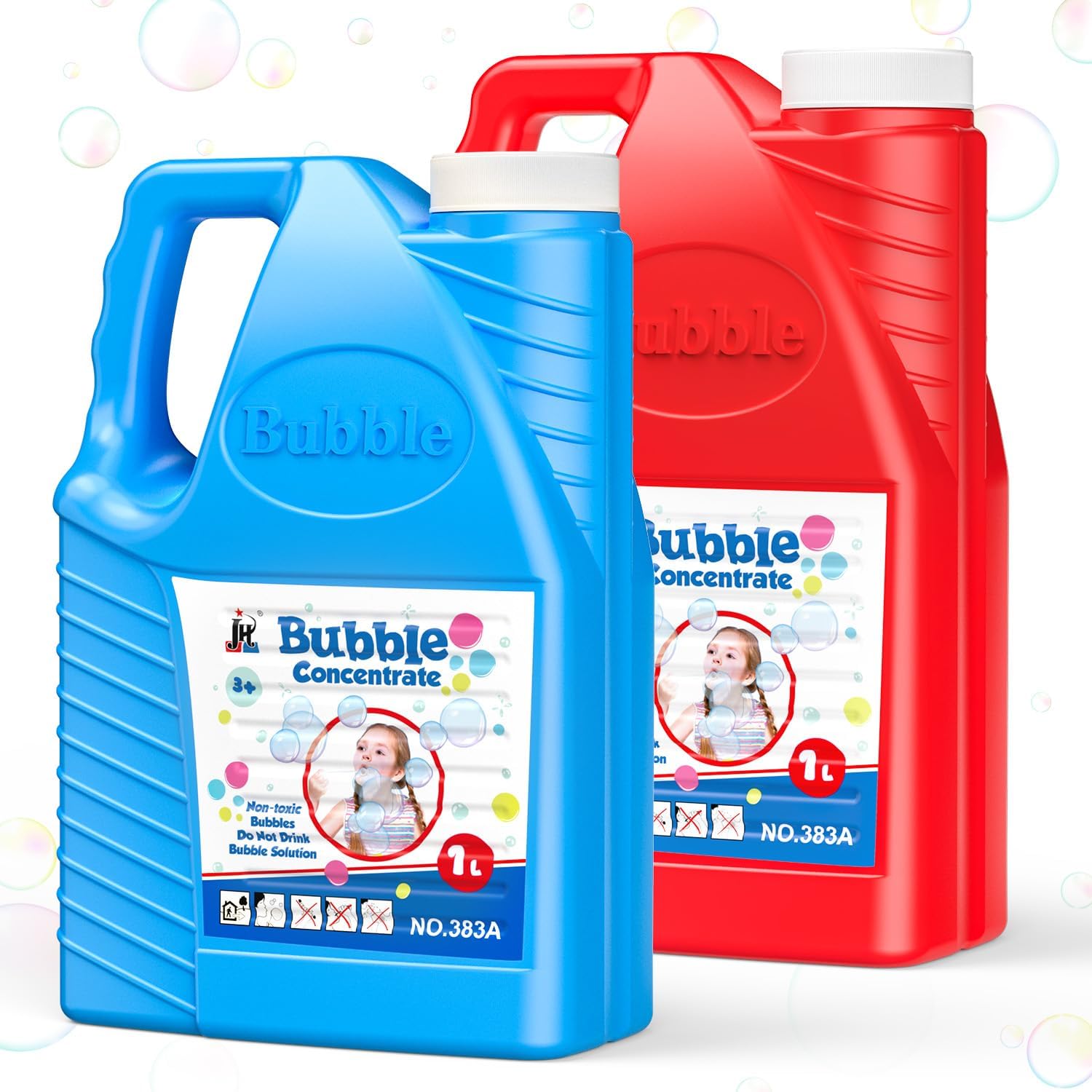 EagleStone Bubble Solution Refill front view showing two concentrate bottles.