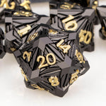 7PCS Metal DND Dice Set with Box, Debris RPG Green D and D Dice for use with D&D Tabletop Games Role Playing Game Polyhedral Dice Set D20 D12 D10 D8 D6 D4 - Image 11