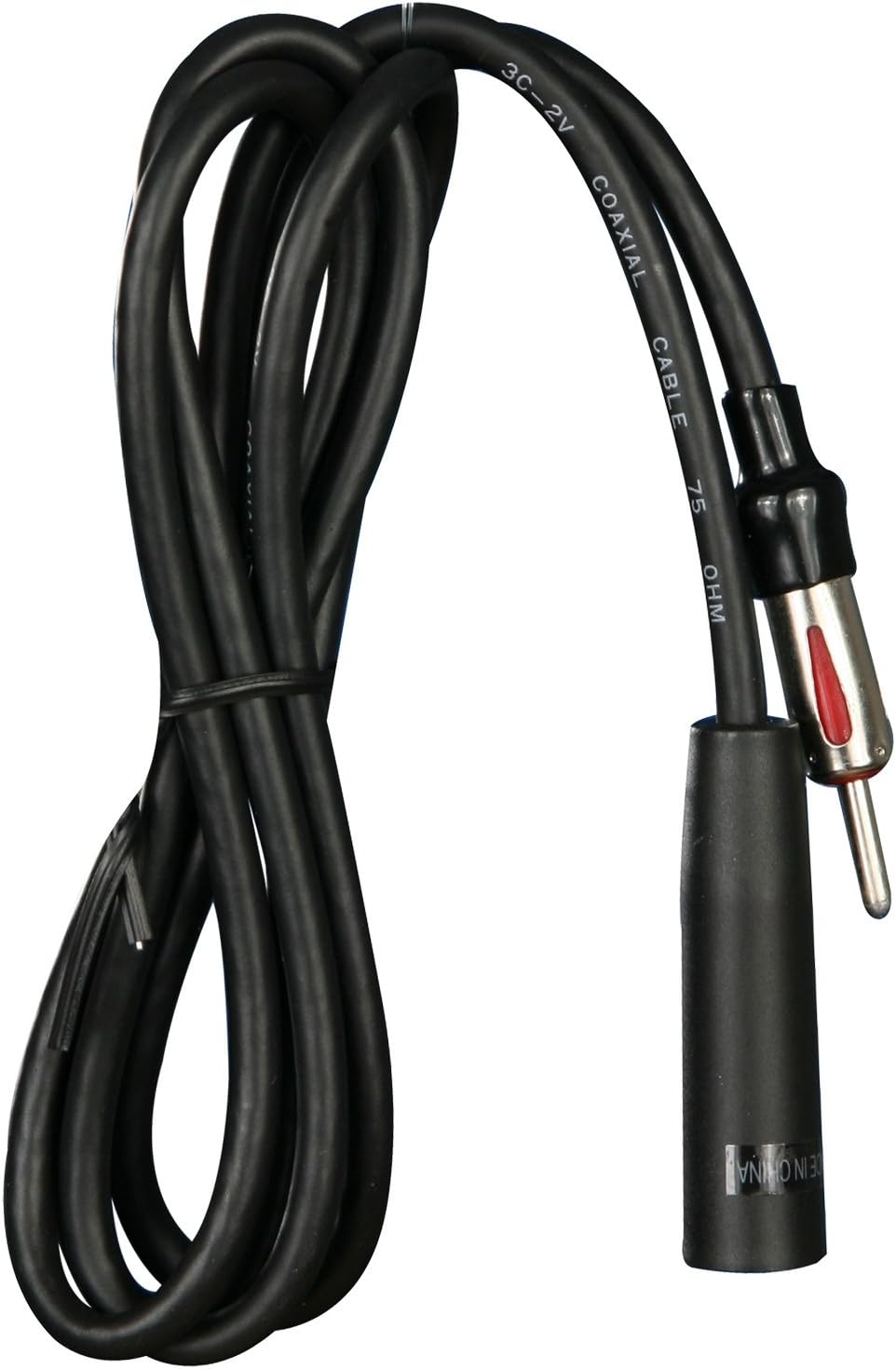 Close-up of Motorola-style male and female plug ends on the Metra antenna extension cable.