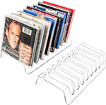 CELSOL acrylic CD holder display stand front view on a modern desk setup.