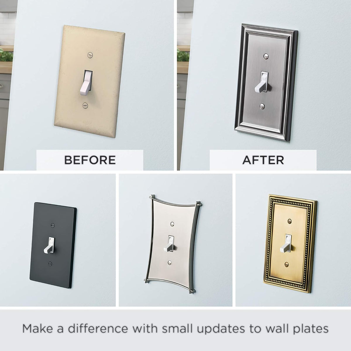 Solid zinc paisley electrical wall plate close up texture