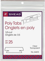 Smudge-proof clear filing accessories in pack