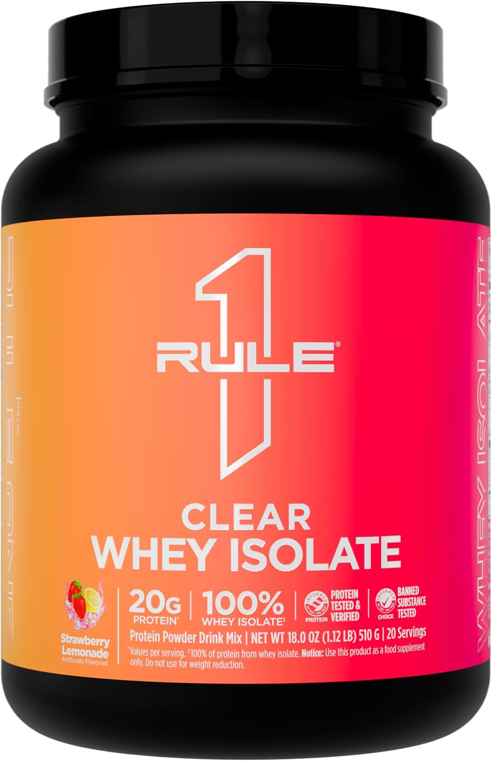 Rule 1 Proteins Clear Whey Isolate, Cherry Limade, 27 Servings | 20g All-Whey Isolate Protein Mix, Over 9g EAAs, 90 Calories, Zero Sugar, Easy to Digest, Light, Crisp, and Refreshing Taste - Image 10