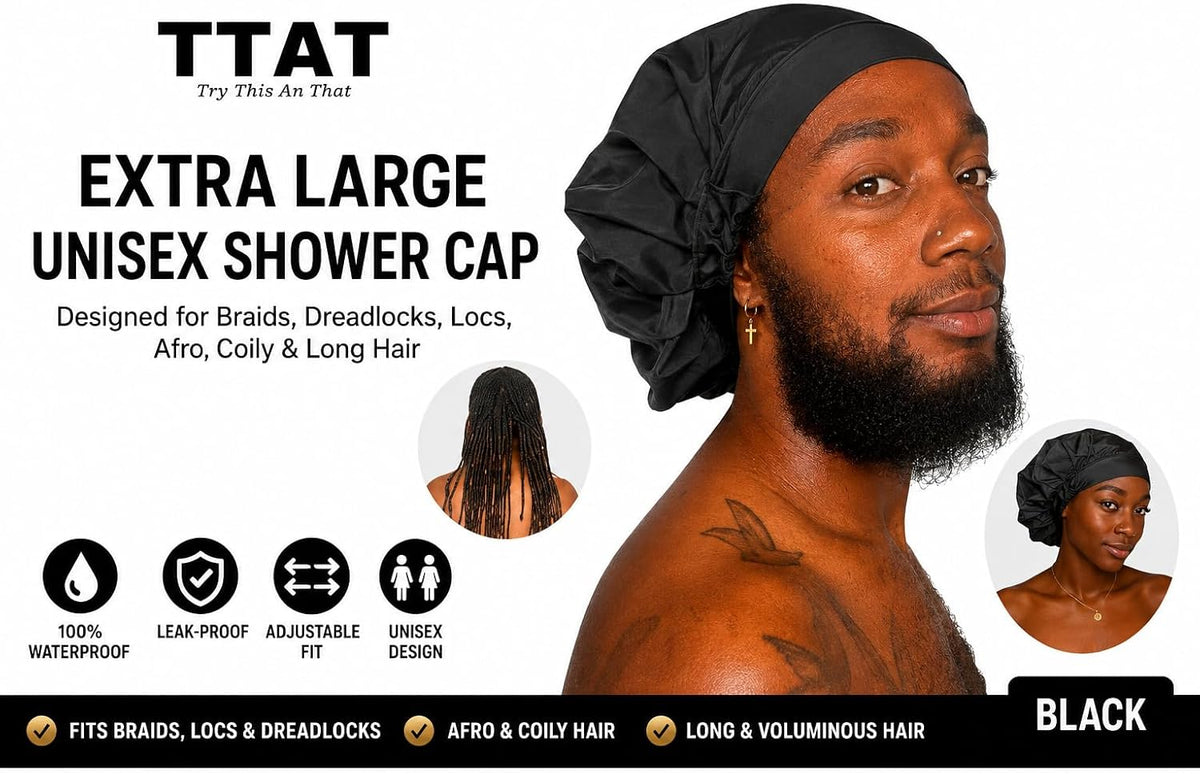 TTAT waterproof hair cap showing pleat design