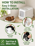 USA imported high performance charcoal air purifying filters for modern cat litter boxes