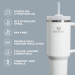 Stanley black cup ergonomic comfort grip handle detail