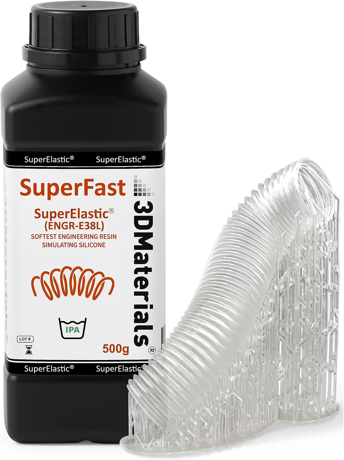 3DMaterials SuperElastic 3D Printer Resin bottle front view
