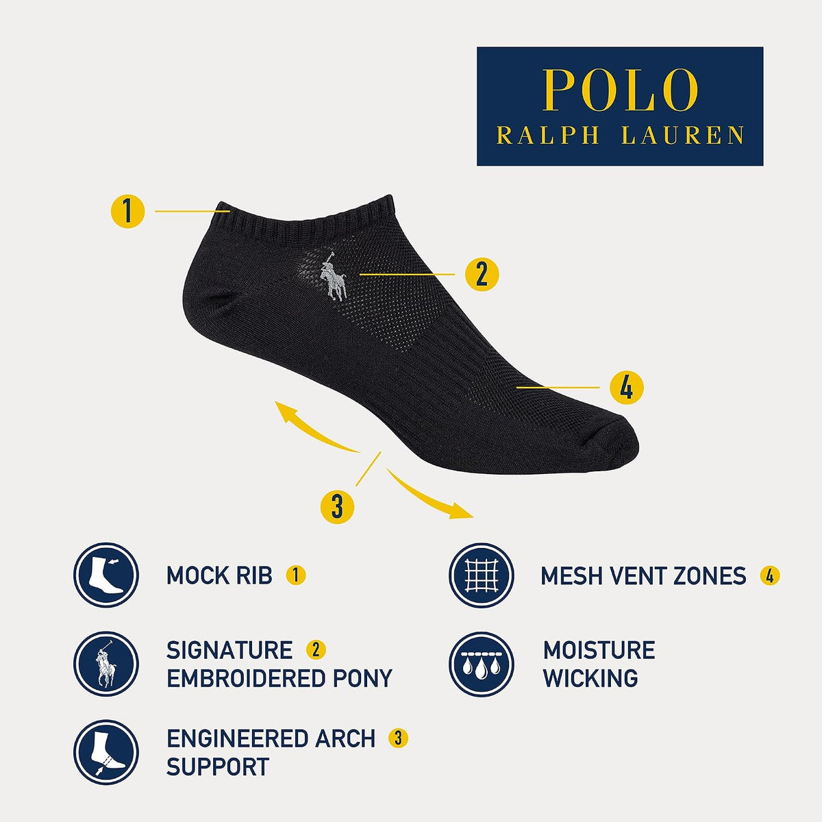 Polo Ralph Lauren 3-pack socks folded display packaging