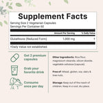 Micro Ingredients glutathione capsules nutrition facts label