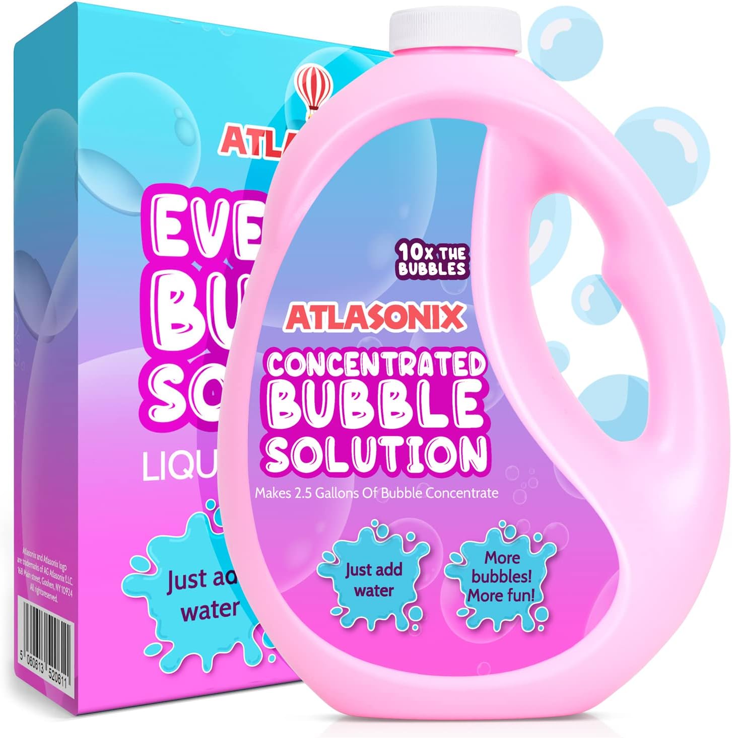 Atlasonix Giant Bubble Mix Powder front view of product packaging for kids outdoor toys.