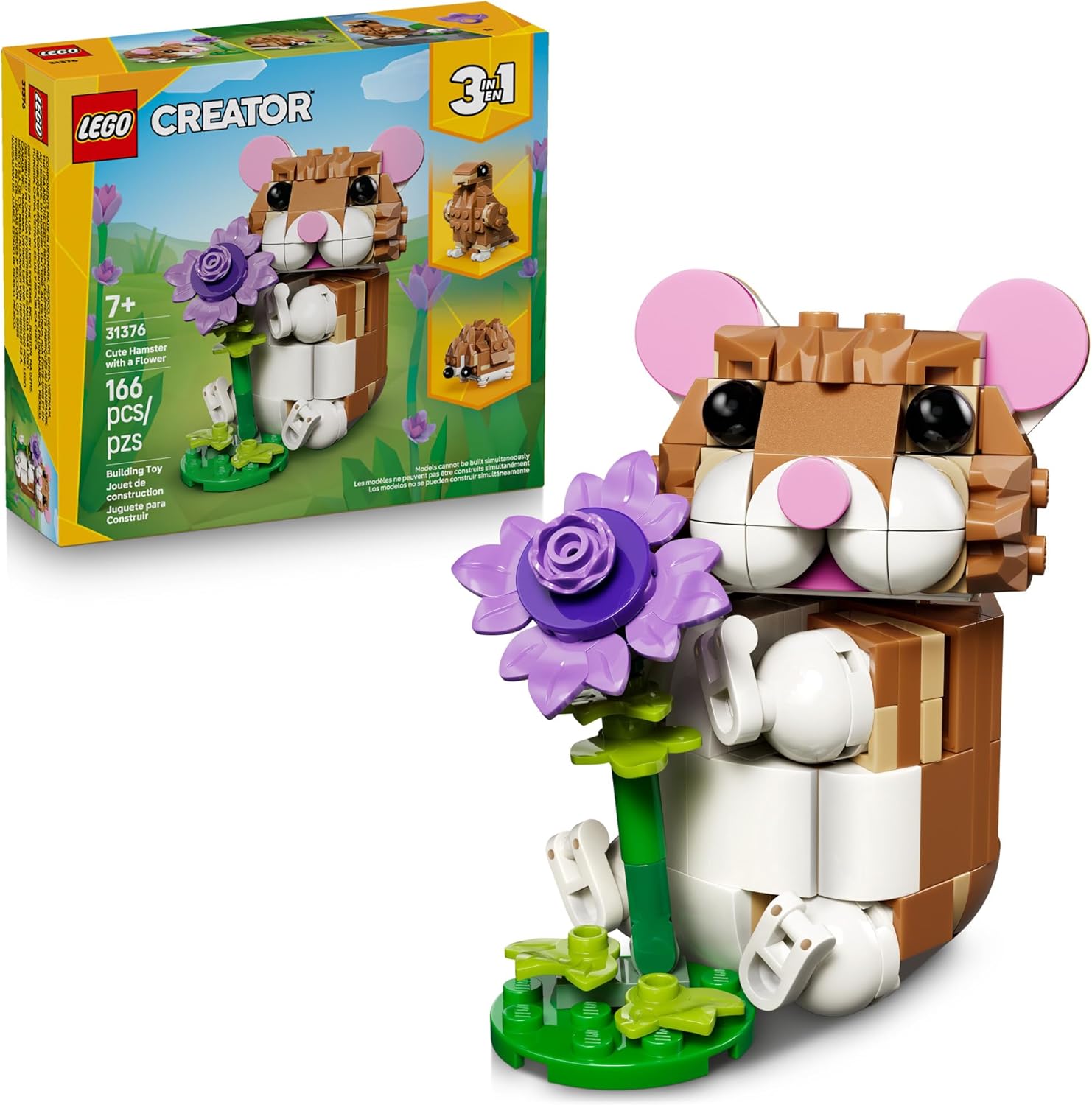 LEGO Creator 3 in 1 Cute Hamster 31376 front view building toy