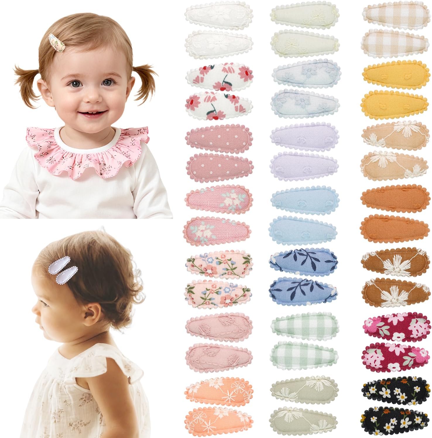 Céllot baby hair clips front view set