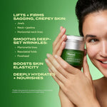 Murad premium overnight firming and lifting cream for deep wrinkles open jar view.