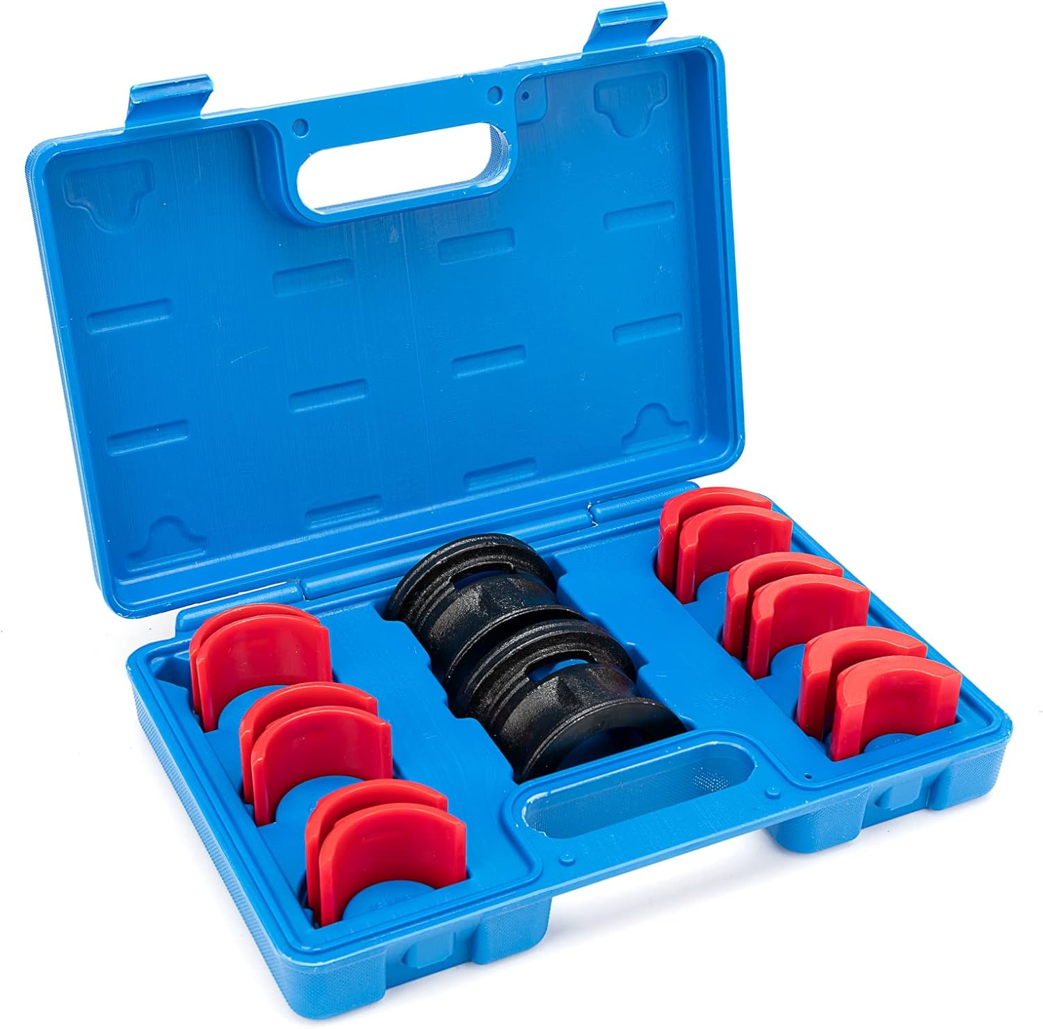 MiKaFex 14 piece universal motorcycle fork seal driver tool kit front view