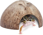 Niteangel natural coconut reptile hideout front view terrarium accessory