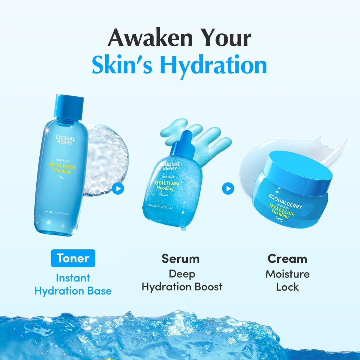 Eqqualberry Hyaltoin Flooding Toner lifestyle product display