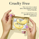 Travel friendly individual packaging of 24K gold eye masks