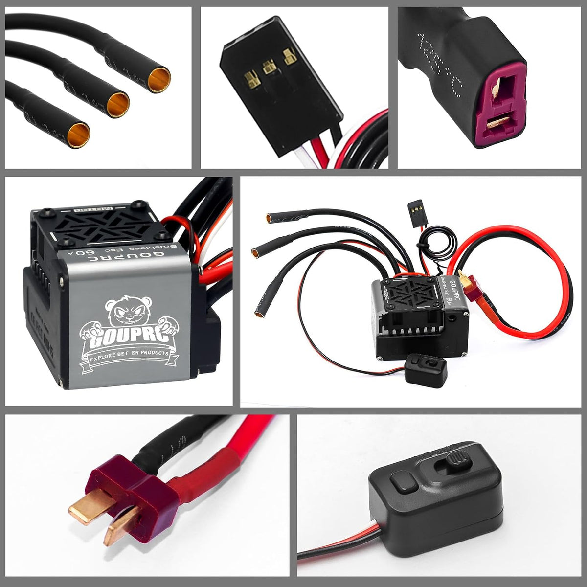 GOUP RC 60A ESC wiring harness and plug connectors