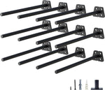 Pack of six NEODROP hidden shelf brackets laid out